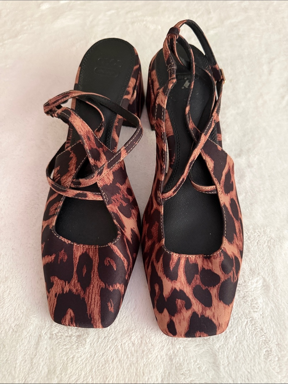 ASOS Leopard Print Strappy Heels - Brown/Black